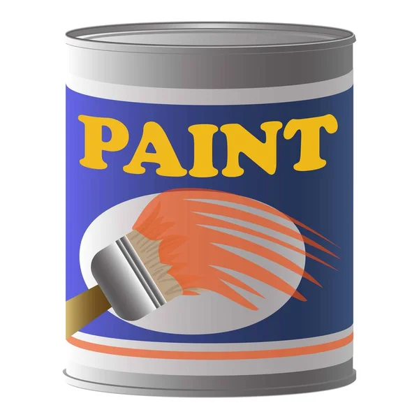 Ícone de lata de pintura, estilo dos desenhos animados — Vetor de Stock