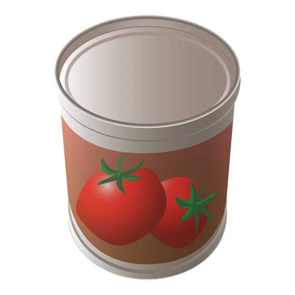 Tomato tin can icon, cartoon style — Stock Vector