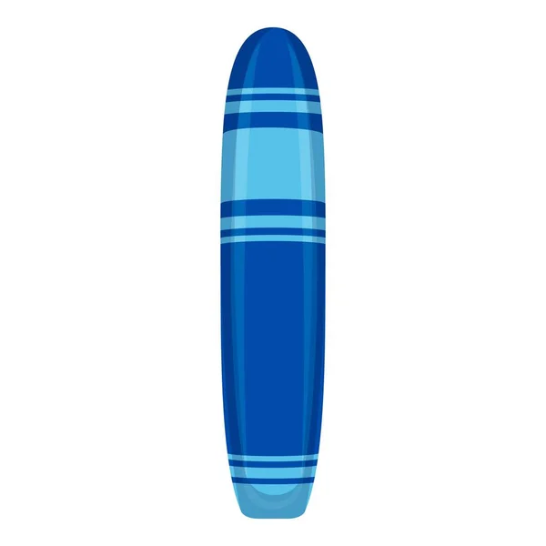 木製の青いサーフボードのアイコン、漫画のスタイル — ストックベクタ