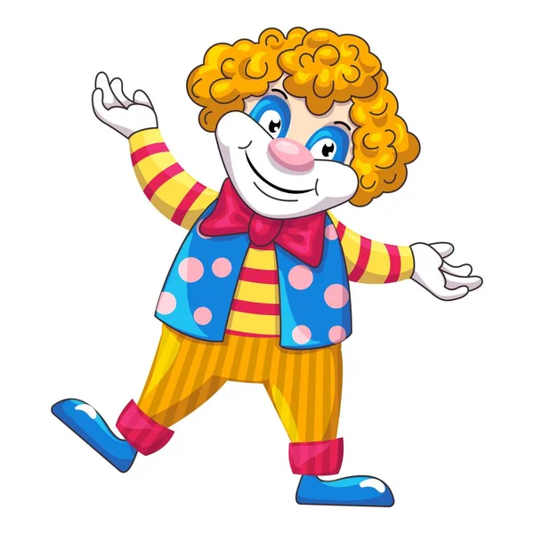 Comedian clown icon, cartoon style — Stock Vector