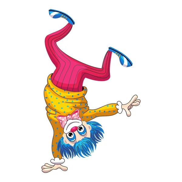 Clown Einhand-Ikone, Cartoon-Stil — Stockvektor