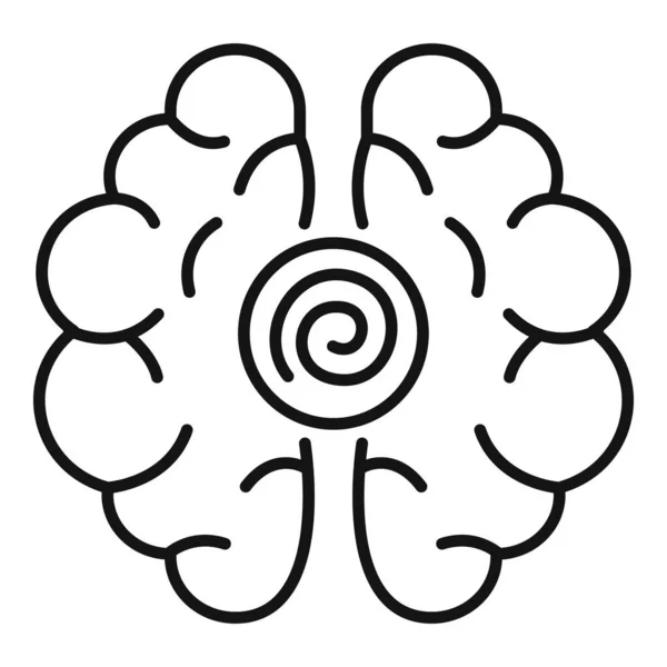 Icono de hipnosis cerebral, estilo de esquema — Archivo Imágenes Vectoriales