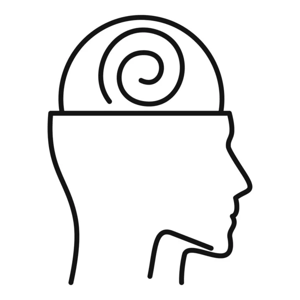 Icono de hipnosis de la mente humana, estilo de esquema — Vector de stock