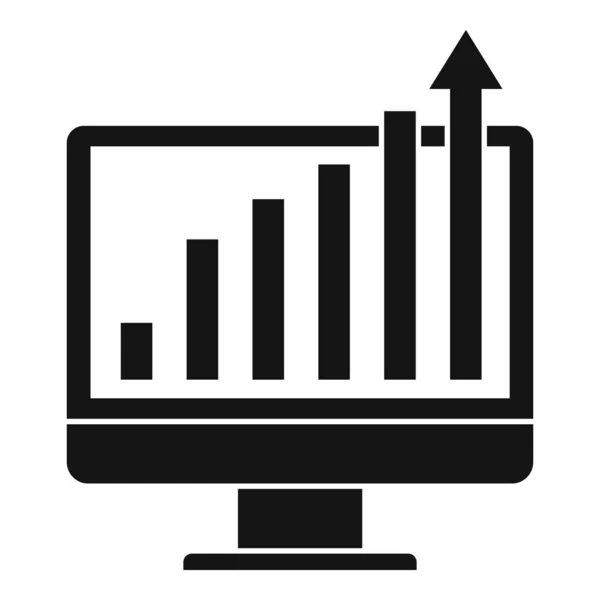 Icono gráfico de informe en línea, estilo simple — Vector de stock