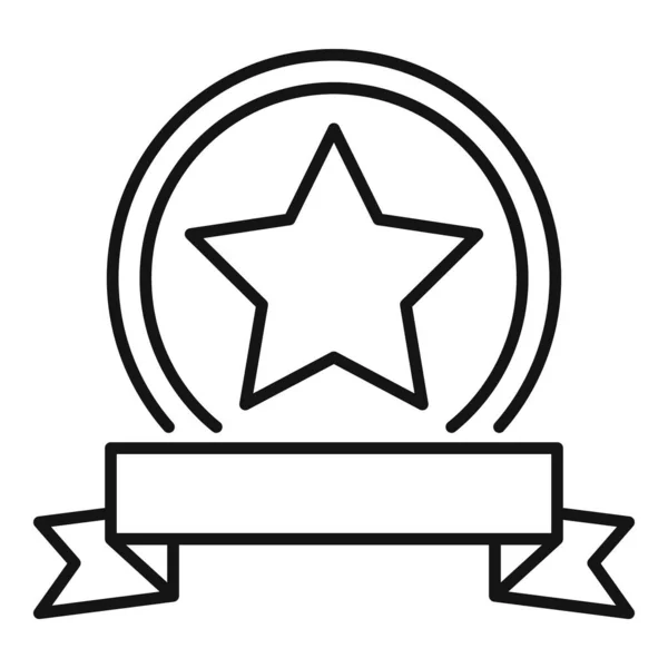 Icono de emblema de excelencia, estilo de esquema — Archivo Imágenes Vectoriales