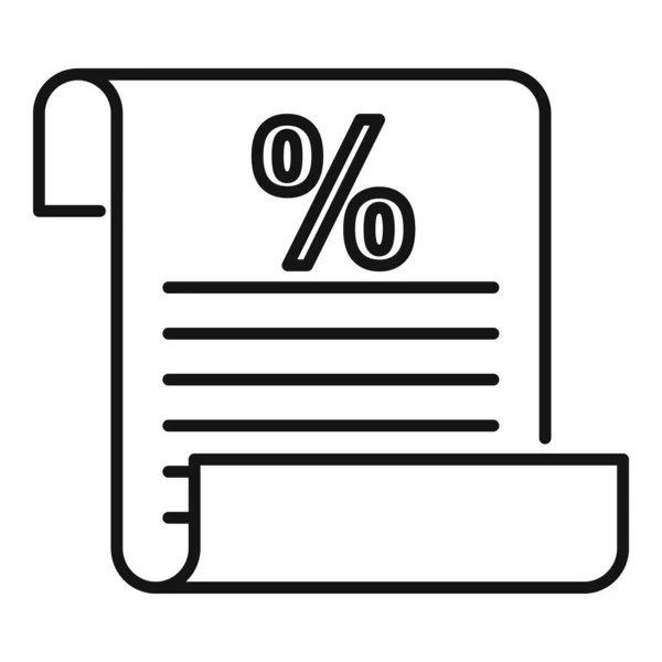Information fiscale icône papier, style contour — Image vectorielle