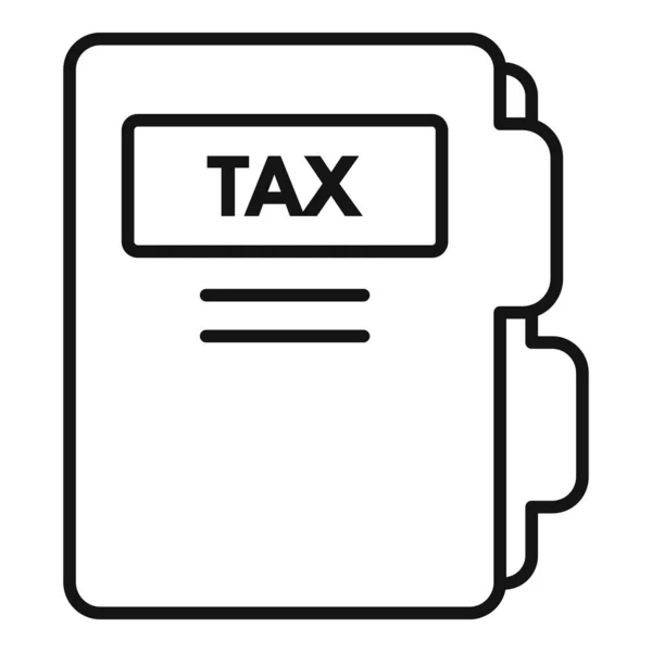 Εικονίδιο φορολογικού φακέλου, στυλ περιγράμματος — Διανυσματικό Αρχείο