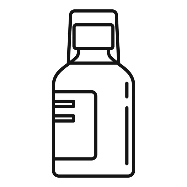 Medicina jarabe para la tos icono, estilo de esquema — Vector de stock