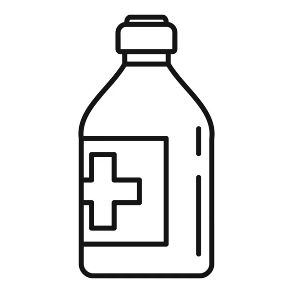 Vitamin-Husten-Sirup-Symbol, Outline-Stil — Stockvektor