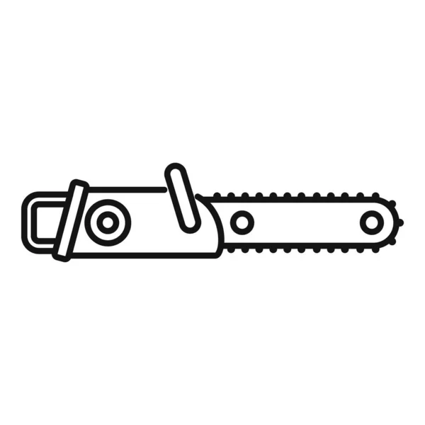Cutter kettingzaag icoon, outline stijl — Stockvector
