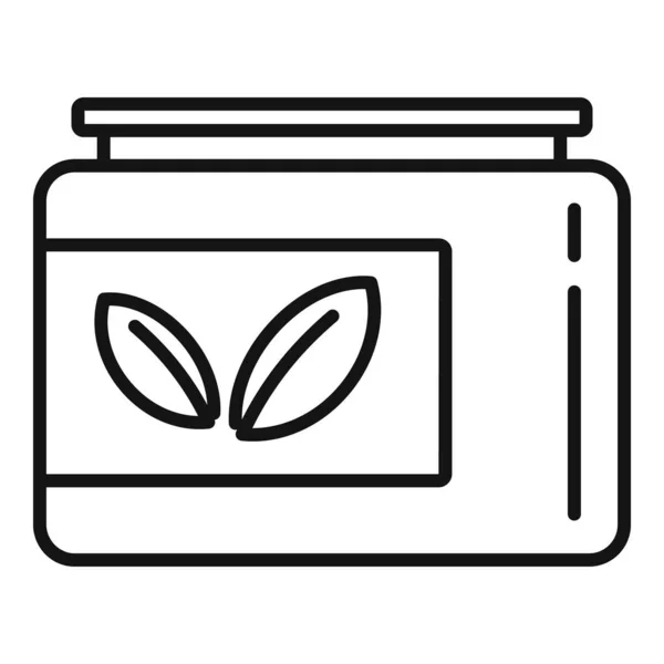 Icono de tarro eco hoja, estilo de contorno — Vector de stock