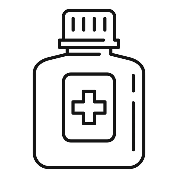 Icono de la botella de jarabe médico, estilo de esquema — Vector de stock