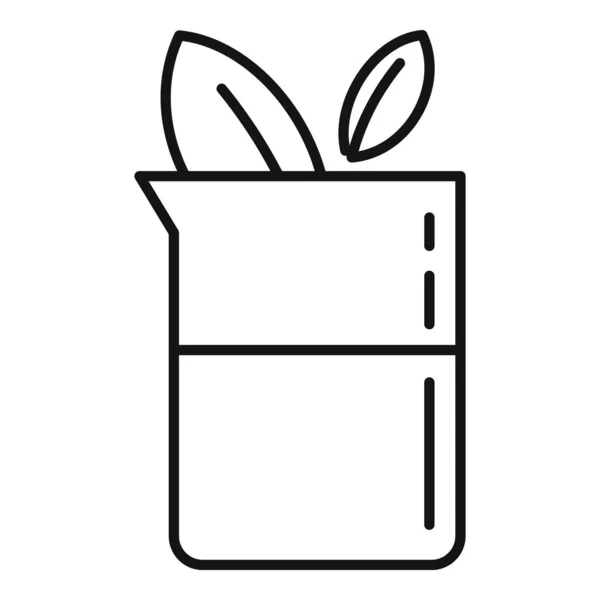 Eco medical liquid flask icon, outline style — 스톡 벡터