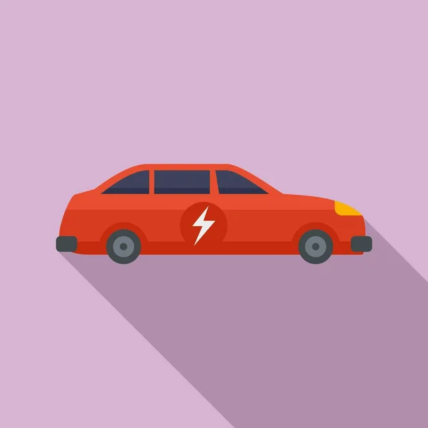 Icône voiture électrique, style plat — Image vectorielle