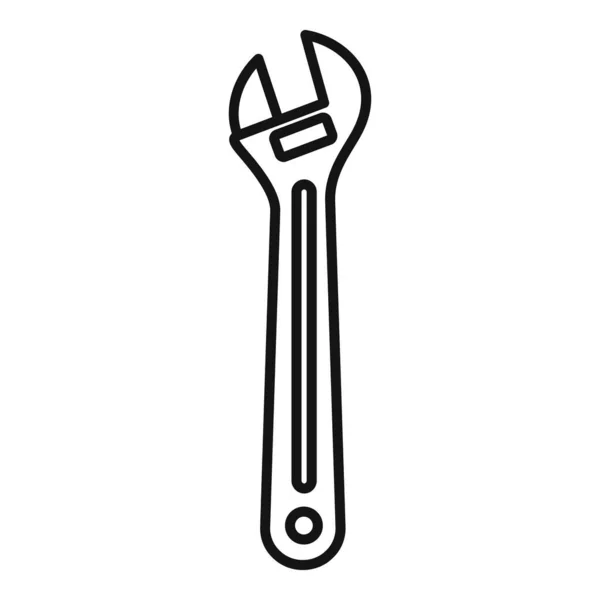 Icono de llave ajustable del coche, estilo del esquema — Vector de stock