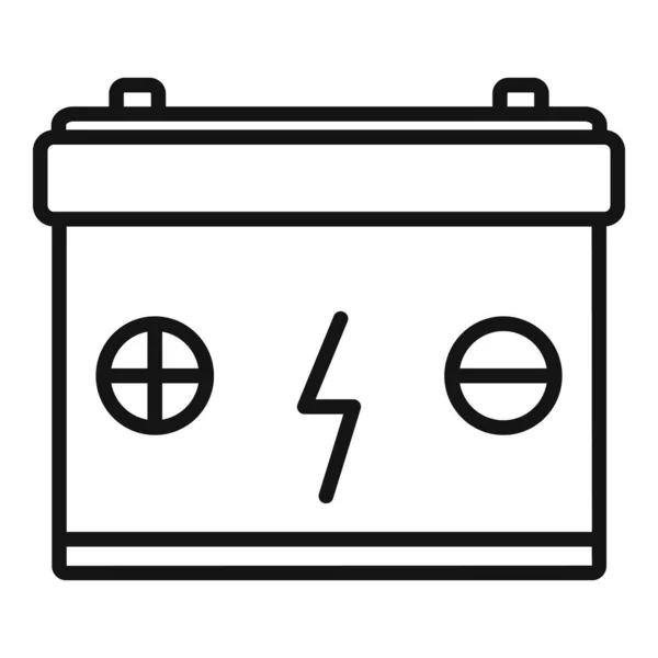Autoelektrická baterie ikona, styl osnovy — Stockový vektor