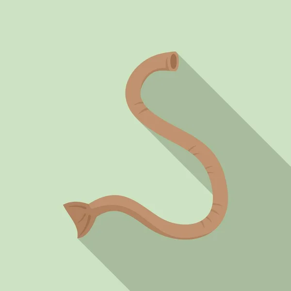 Ikona parazita červ, plochý styl — Stockový vektor
