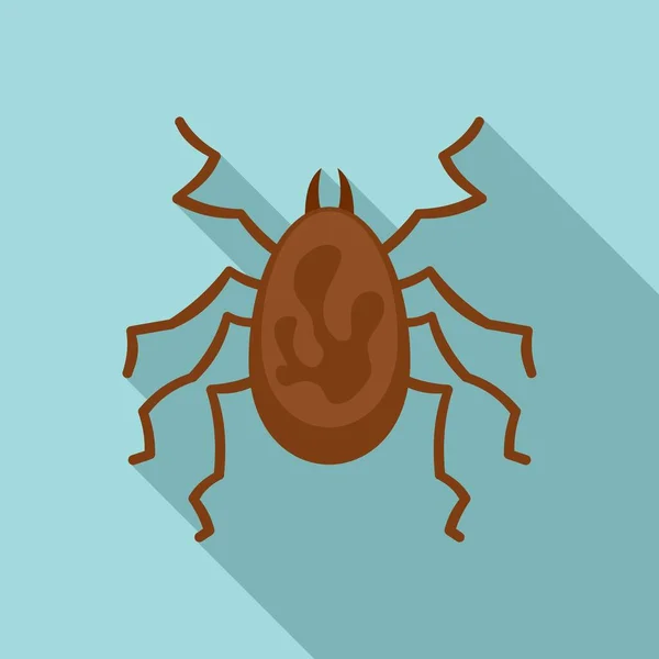 Örümcek paraziti simgesi, düz stil — Stok Vektör