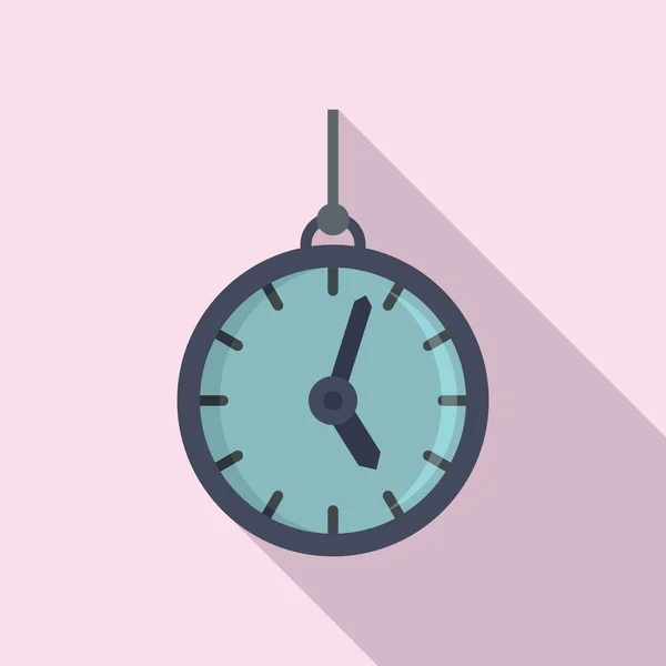 Hipnosis icono del reloj del péndulo, estilo plano — Archivo Imágenes Vectoriales