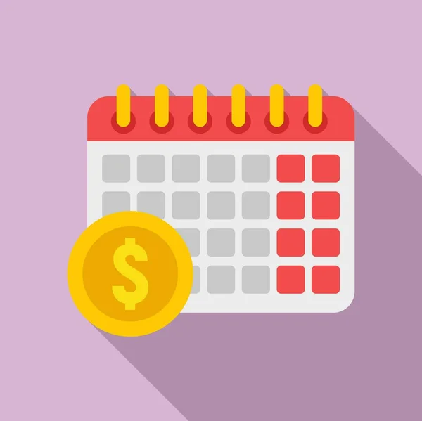 Geld remarketing kalender pictogram, platte stijl — Stockvector
