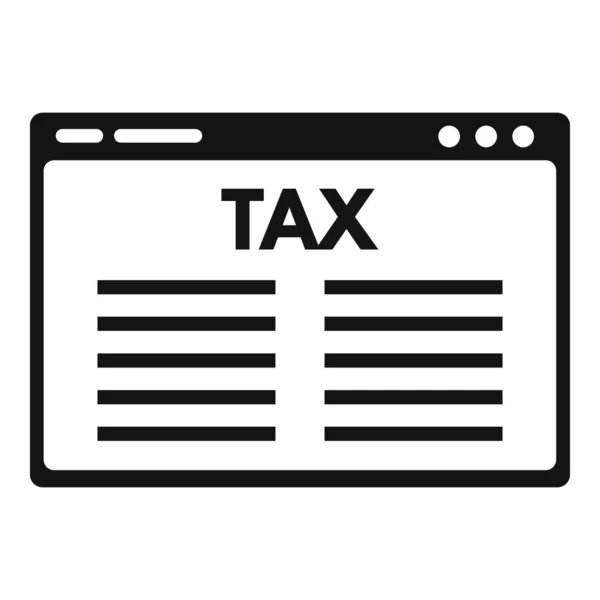 Web page tax icon, simple style — 图库矢量图片