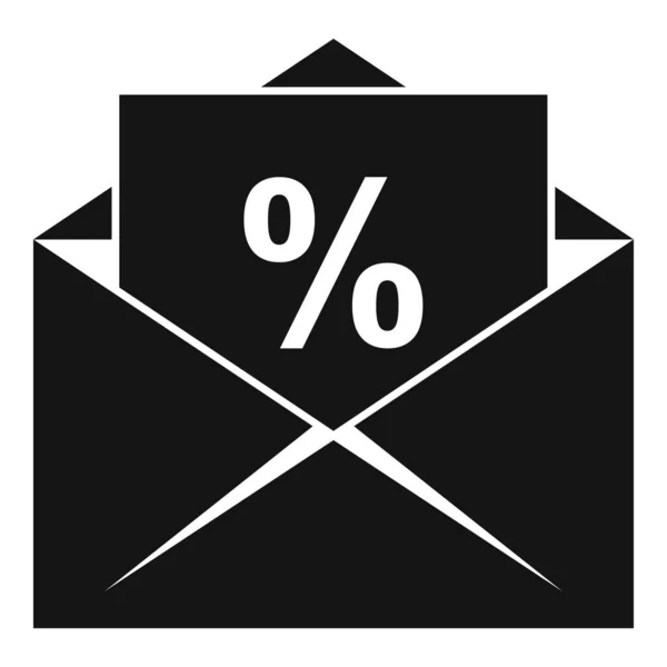 Mail procent skatteikonen, enkel stil — Stock vektor