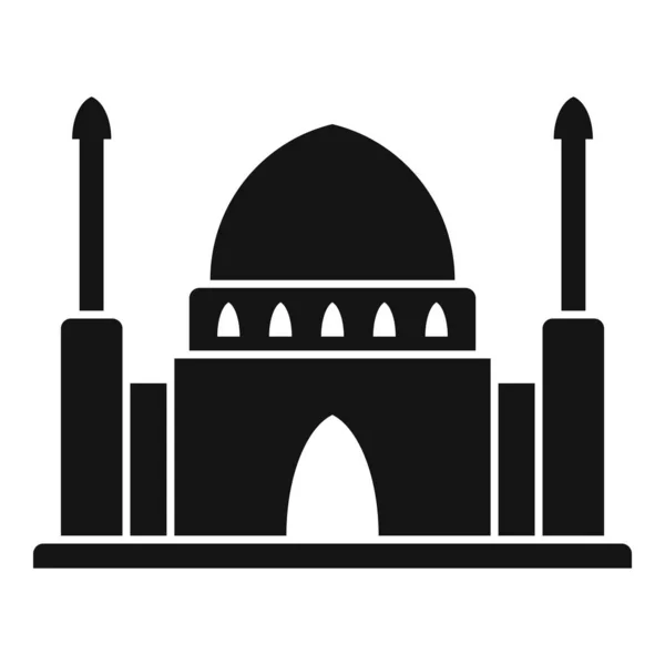 Icono del templo de la mezquita de Dubai, estilo simple — Vector de stock