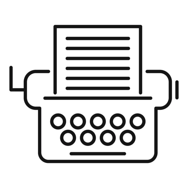 Verhalenverteller typemachine icoon, outline stijl — Stockvector