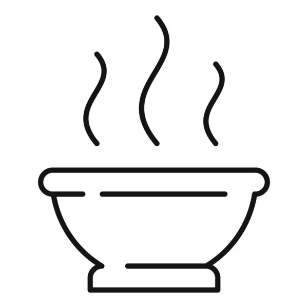 Ayurveda ícone da tigela de chá, estilo esboço — Vetor de Stock