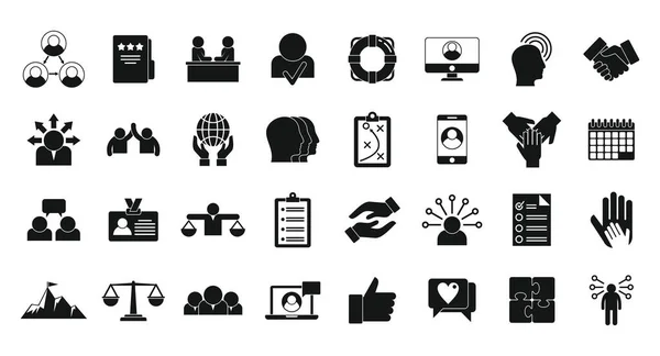 Conjunto de iconos de responsabilidad, estilo simple — Archivo Imágenes Vectoriales