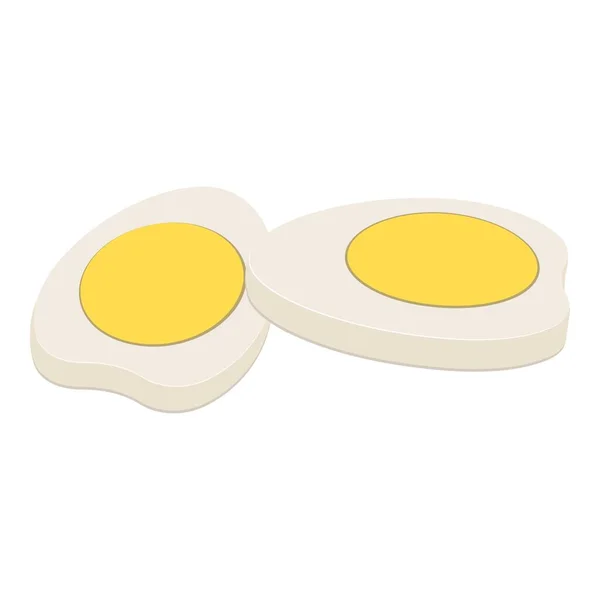 Boiled burger egg icon, cartoon style — Stock Vector