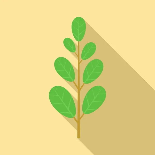 Icono verde de hoja, estilo plano — Vector de stock