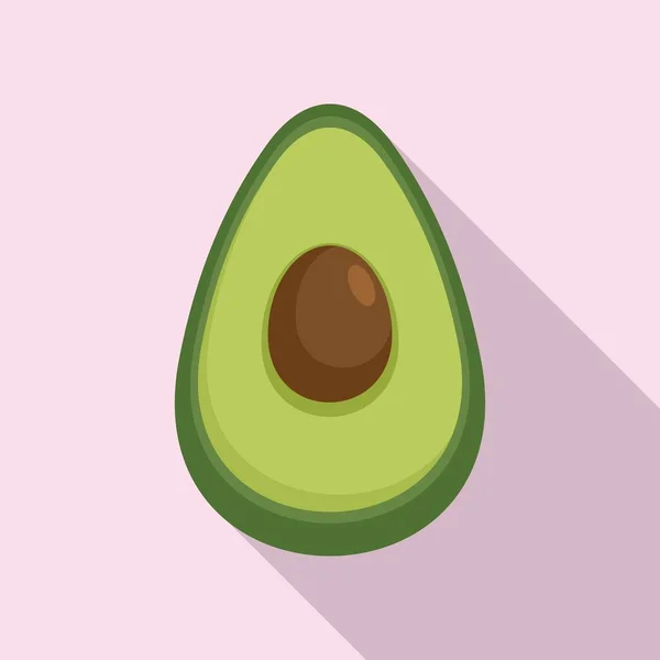 Superfood Avocado Ikone, flacher Stil — Stockvektor