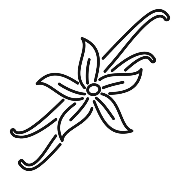 Icône fleur de vanille, style contour — Image vectorielle