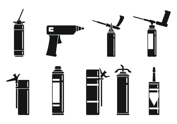 Reparar conjunto de iconos de espuma de poliuretano, estilo simple — Vector de stock