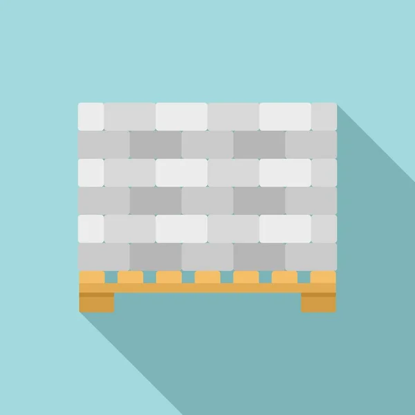 Λίθινα τούβλα σε εικονίδιο παλέτας, επίπεδου στυλ — Διανυσματικό Αρχείο