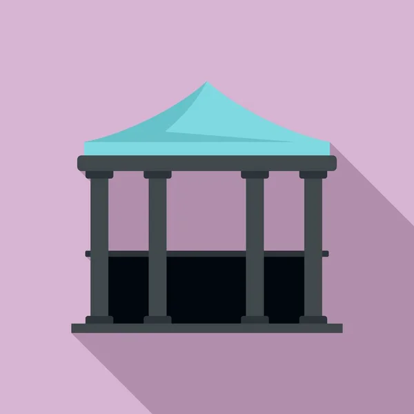 House gazebo icon, flat style — Stock Vector