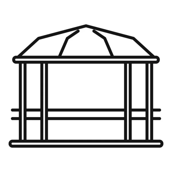 Икона беседки павильона, стиль наброска — стоковый вектор