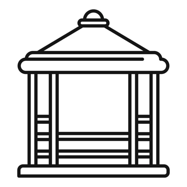 Піктограма альтанки Патіо, стиль контуру — стоковий вектор