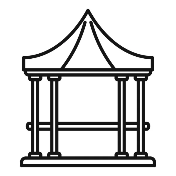 Icono de pérgola gazebo, estilo de contorno — Vector de stock