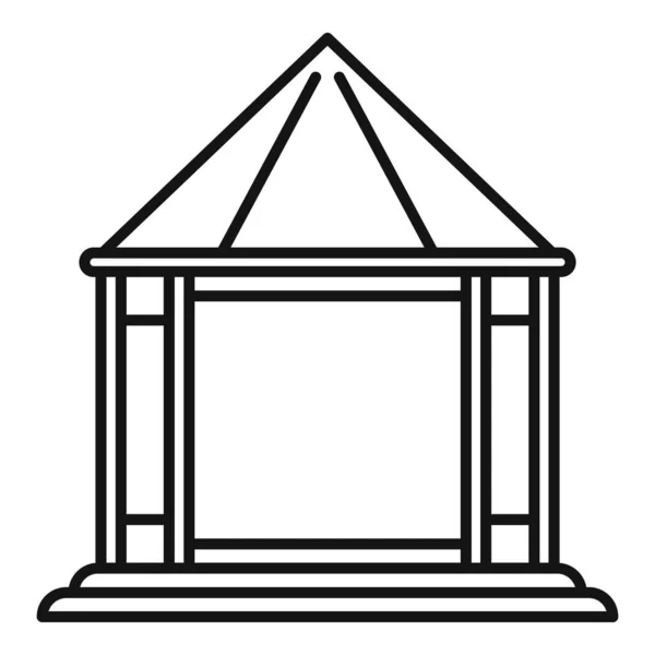 Ícone de gazebo de estrutura, estilo de contorno — Vetor de Stock