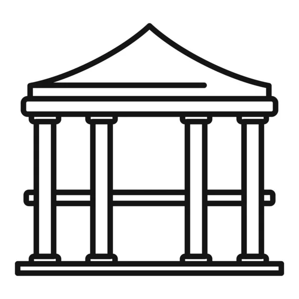 Bower gazebo icono, estilo de contorno — Archivo Imágenes Vectoriales