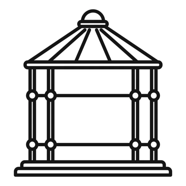 Ícone de gazebo de arco, estilo de contorno —  Vetores de Stock