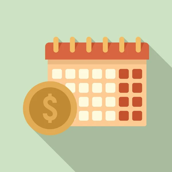 Ícone de data de calendário de empréstimo on-line, estilo plano —  Vetores de Stock