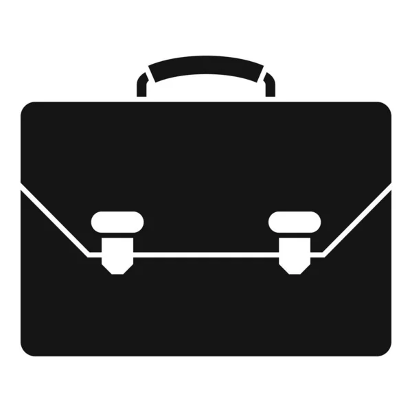 Icono de la maleta de oficina de cuero, estilo simple — Vector de stock