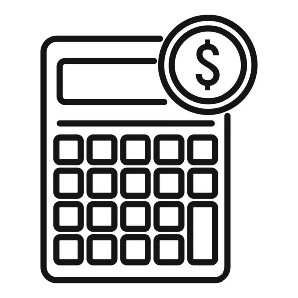 Icono de la calculadora de préstamos en línea, estilo de esquema — Archivo Imágenes Vectoriales