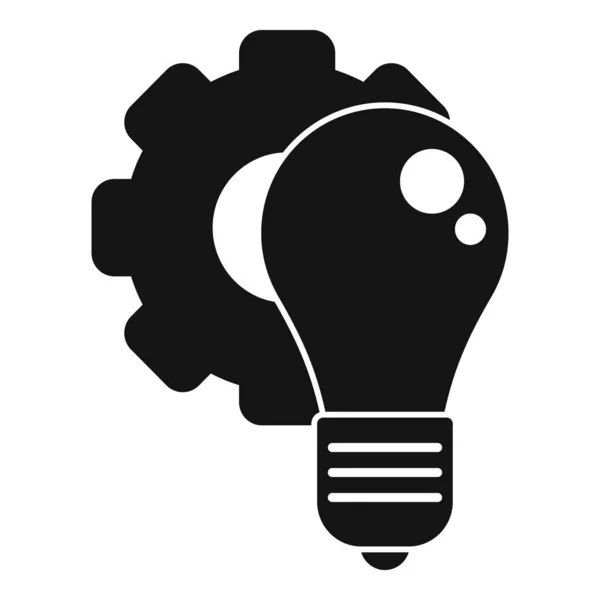 Icono de la innovación de la bombilla de engranaje, estilo simple — Vector de stock