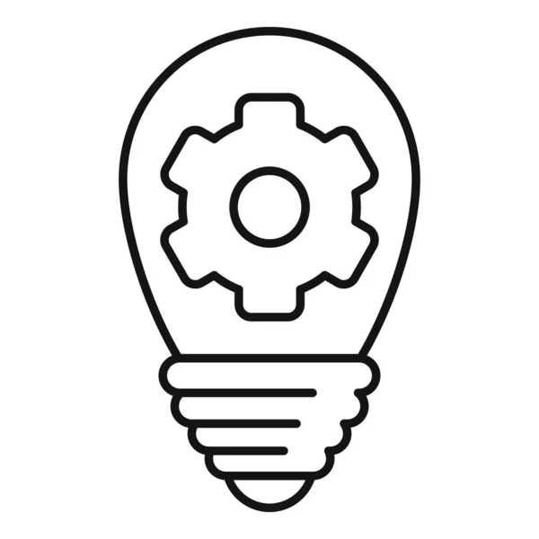创新灯泡理念图标,轮廓风格 — 图库矢量图片