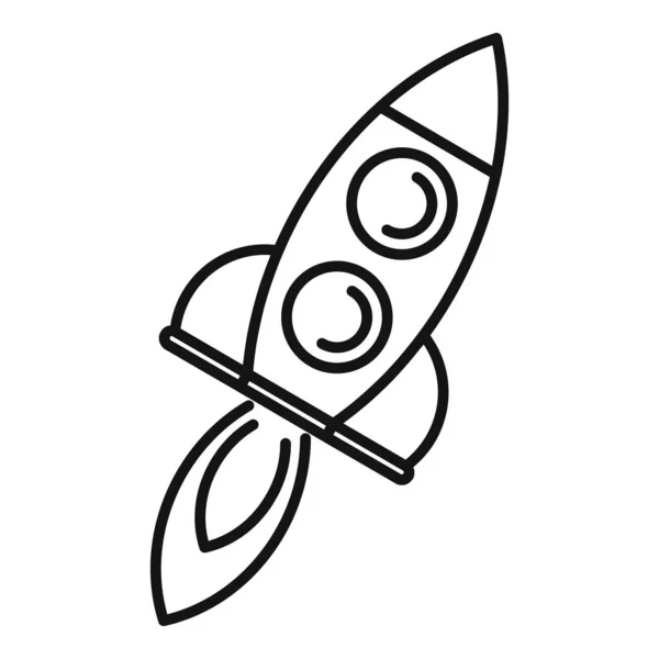 Icono de innovación de cohetes de potencia, estilo de esquema — Vector de stock