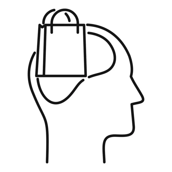 Магазин мешок нейромаркетинга иконка, стиль — стоковый вектор
